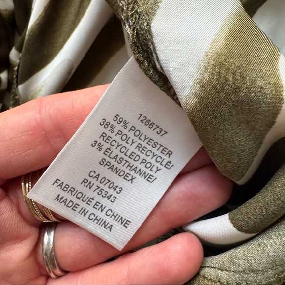 Joie wide leg pants Olive cream Zebra Print Satin Pull On Boho Tropical small - Picture 6 of 7